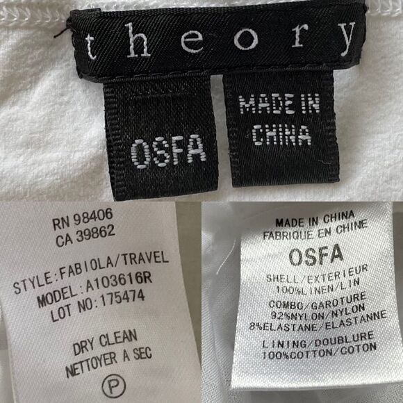 THEORY White Summer Travel Strapless Linen Tube Top Mini Dress One Size - Picture 3 of 5